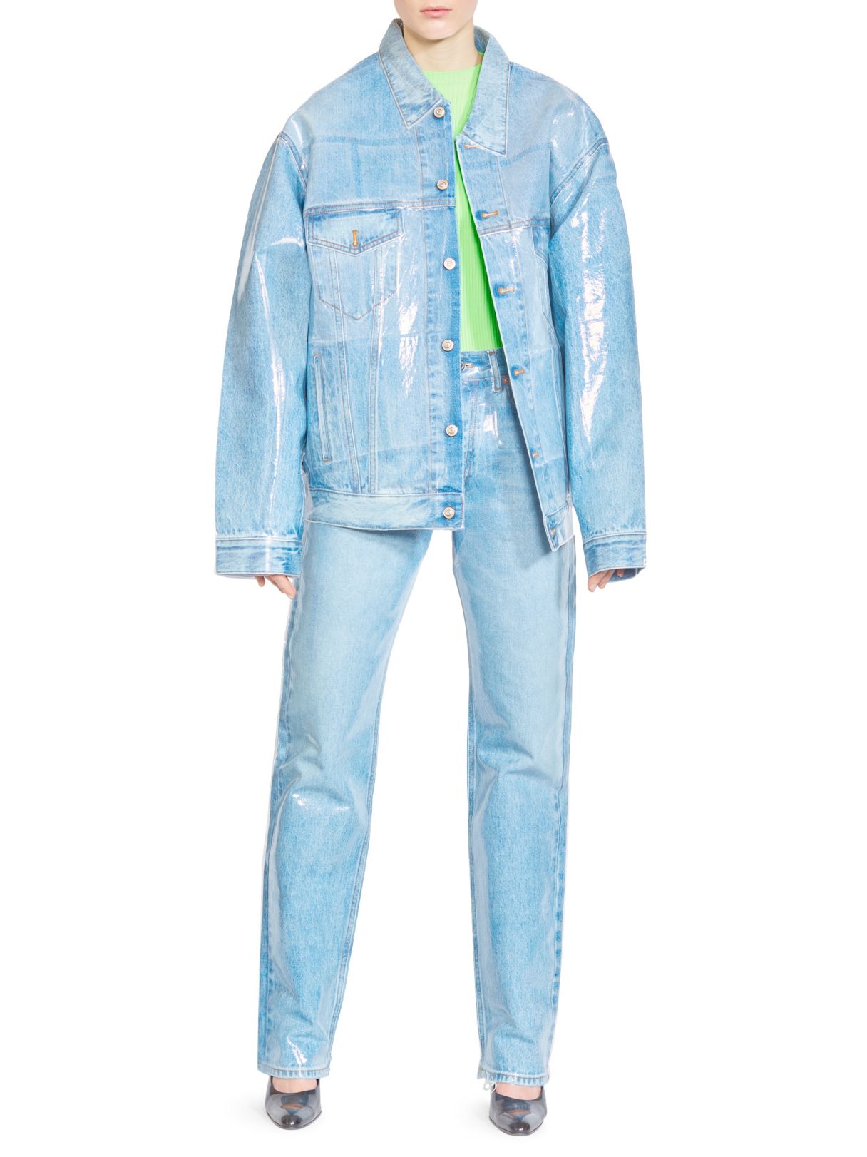 Balenciaga just released laminated jeans. Are you into this style of denim?
